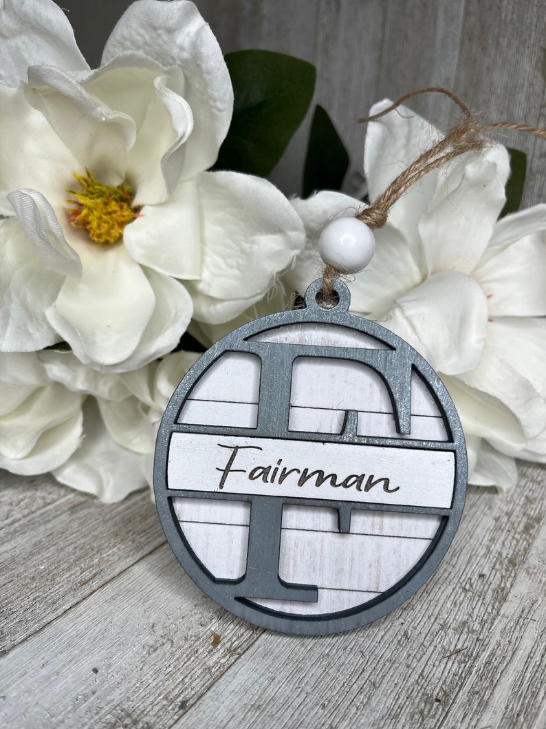 Custom Personalized Family Name Christmas Ornament, Unique Holiday