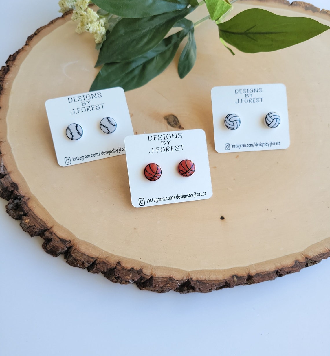 Sports Stud Earrings Volleyball Studs Basketball Studs Etsy Canada