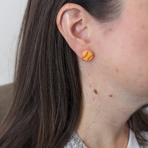 Acrylic Baseball Stud Earrings - Sports Jewelry For Women, Fashion Accessories For Fans & Players - View #4