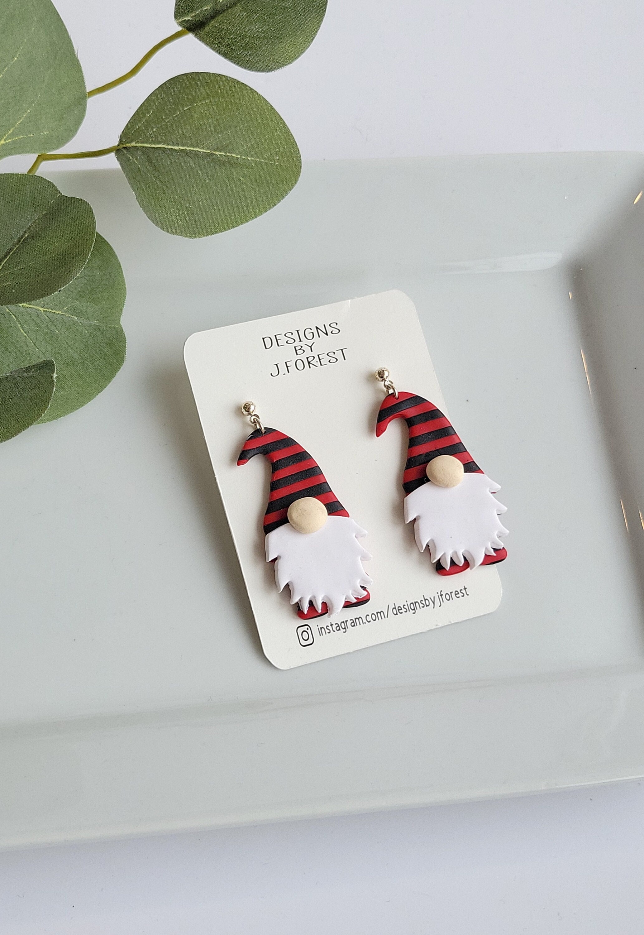 Gnome clay earrings, Christmas gnomes, Holiday gnomes, Valentines Day Gnomes, St. Patricks day gnomes