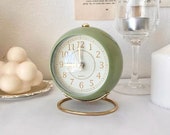 Round Bohemian Clock Vintage Design Table Clock Desk Timer Soft Tones Colour Alarm Clock Bedroom Clock Decor
