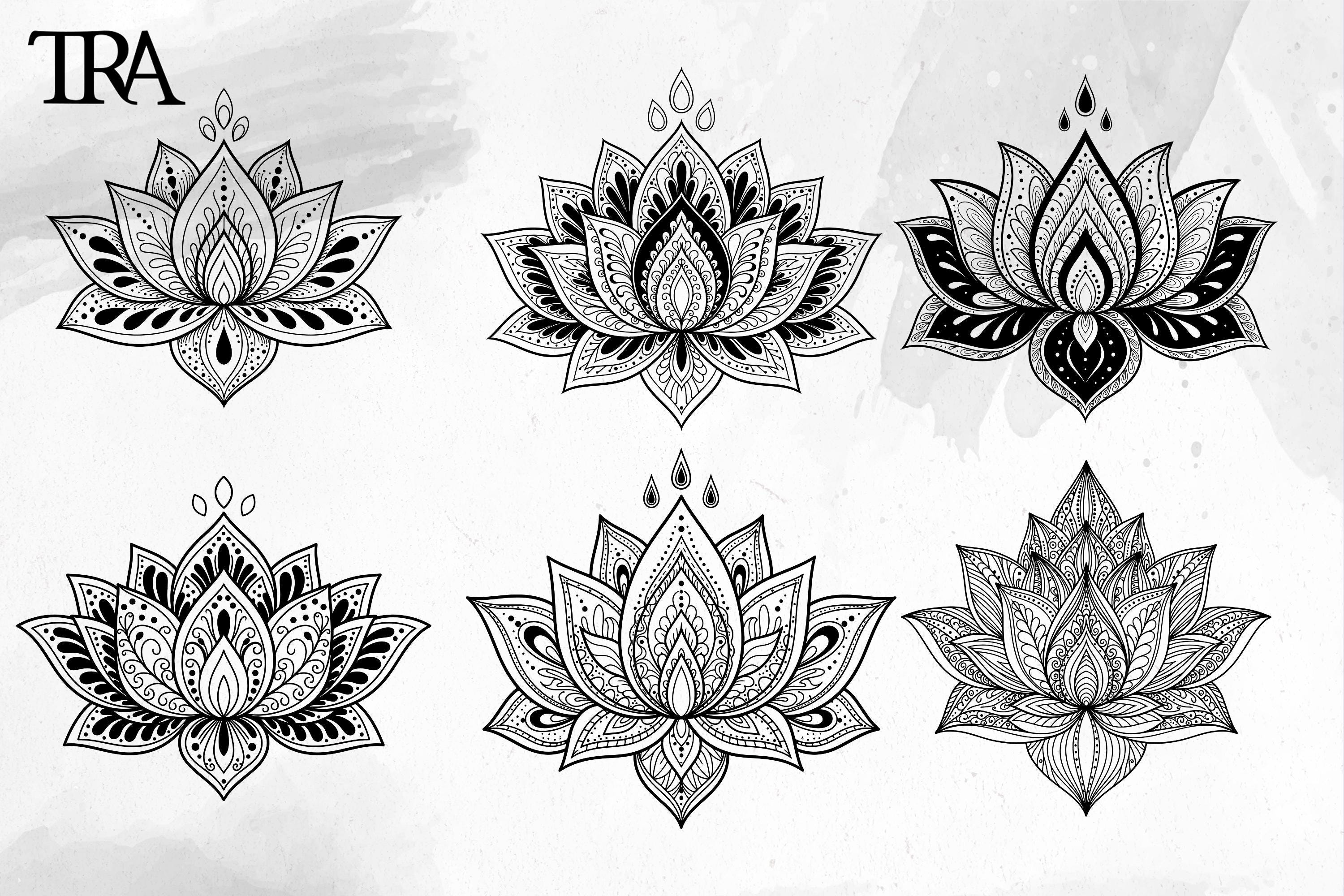 Lotus Flower Mandala SVG Bundle: Boho Zen Digital Art (ZIP File) - Etsy