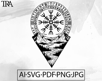 Vegvisir Viking Knotwork SVG: Celtic Norse Mythology Design (Digital Download