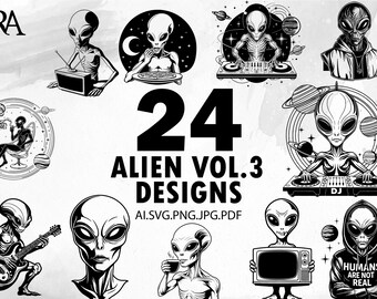 Alien SVG Bundle: Cosmic UFO Designs (Digital Download)
