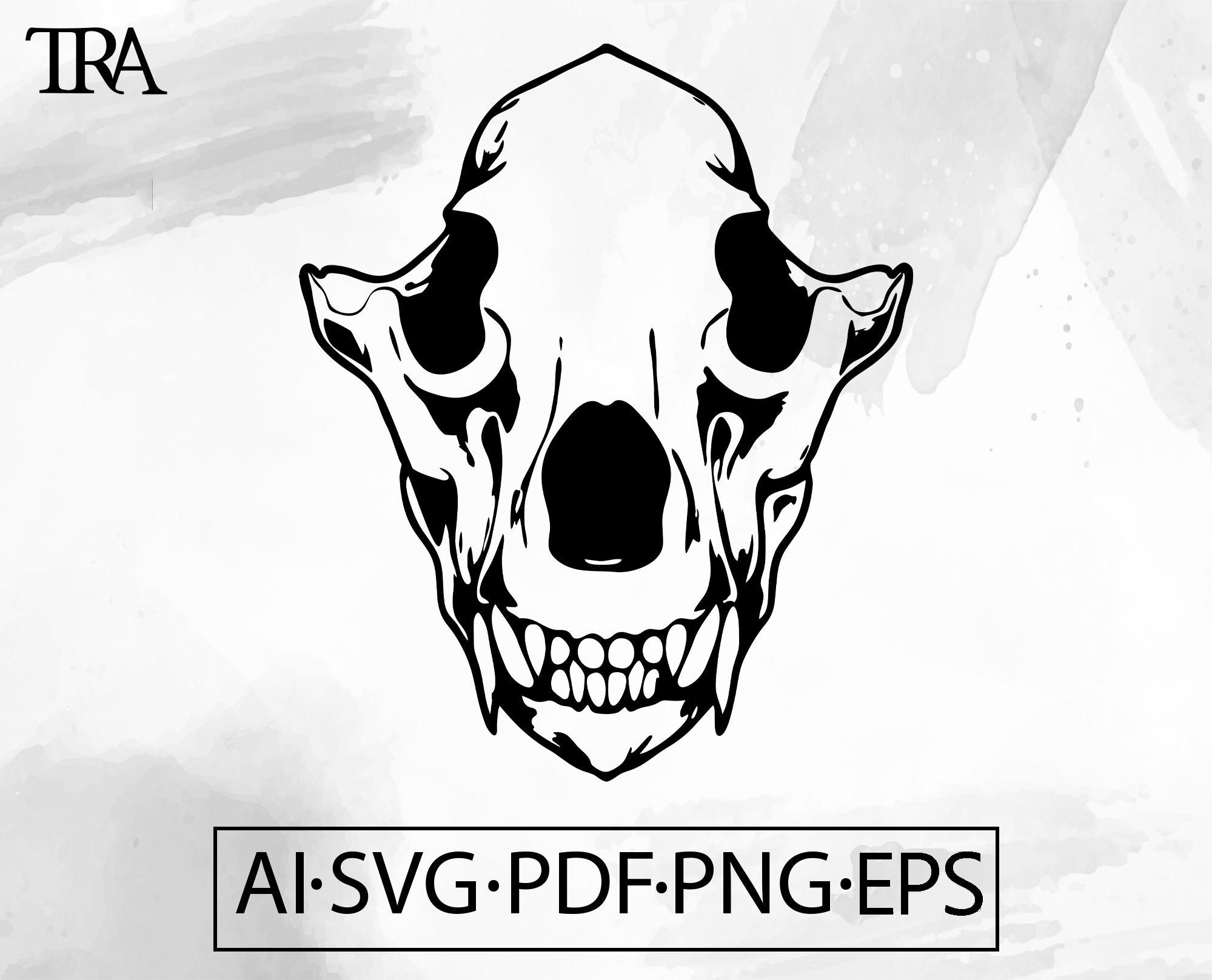 Wolf Skull SVG Flash Tattoo Goth Mystical Horror Gothic Animal Skull