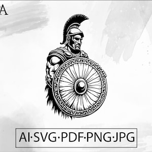 Spartan Warrior SVG: Gladiator, Roman Knight (Digital Download)