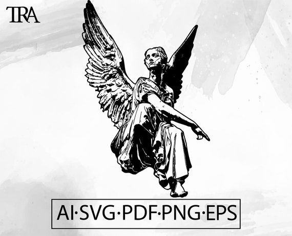 Angel Tattoo SVG Gothic Ink Dark Statue Flash Tattoo Goth Instant Digital  Download Cut File Ai Svg Eps Png Pdf Cricut - Etsy