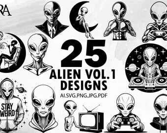 Alien SVG Bundle: Cosmic UFO Designs (Digital Download)