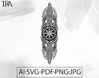 Vegvisir Viking Compass SVG – Norse Tattoo Symbol (Digital Download)