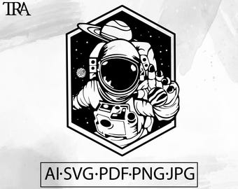 Astronaut Galaxy SVG: Mystische Weltraum Grafik (Digitaler Download)