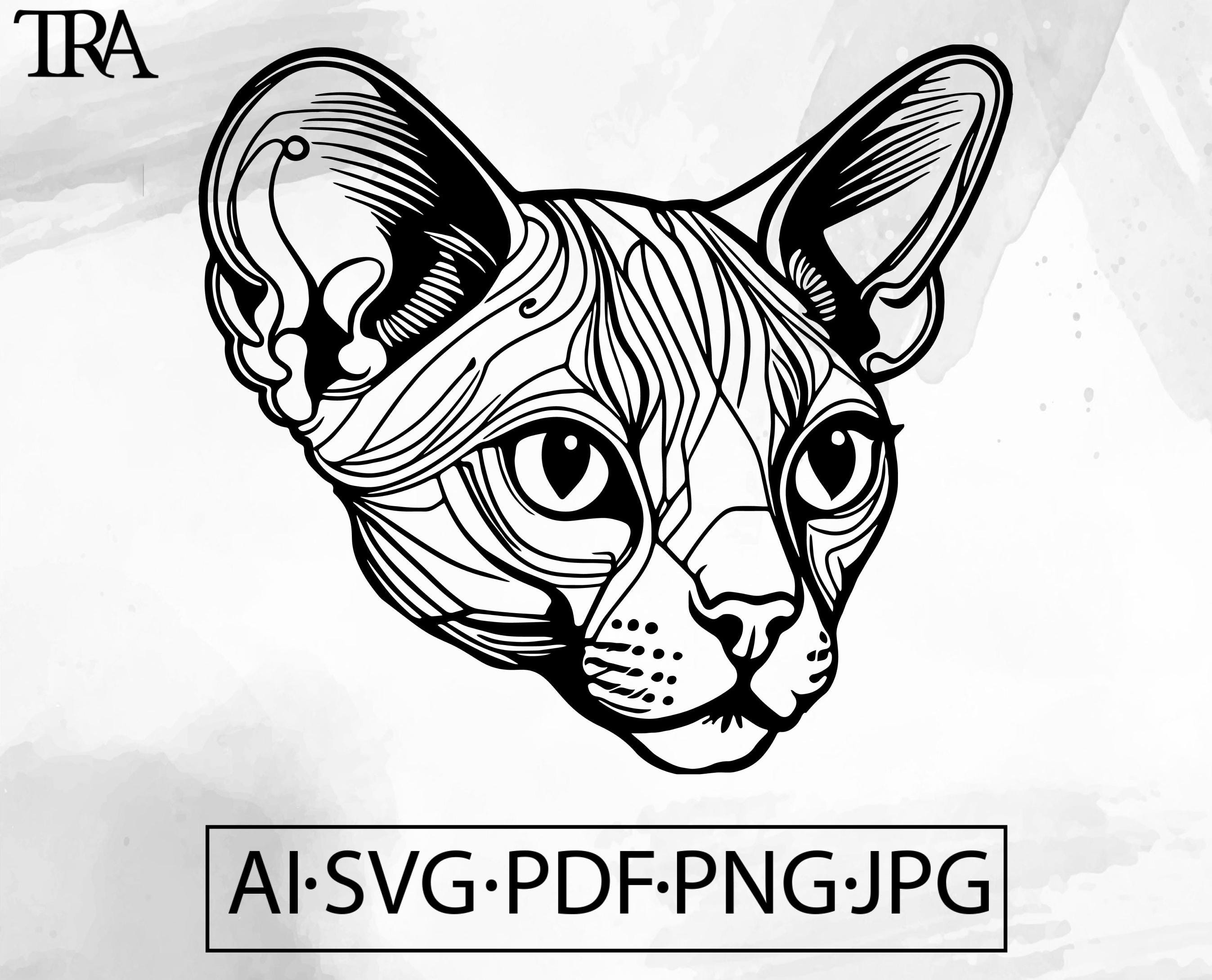 Sphynx Cat SVG Mystic Celestial Witchy gothic magic tattoo witchcraft goth  - Instant Digital Download file ai svg eps png pdf cricut