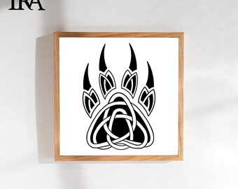 Celtic Bear Paw Knotwork SVG: Vegvisir Viking Norse (digital