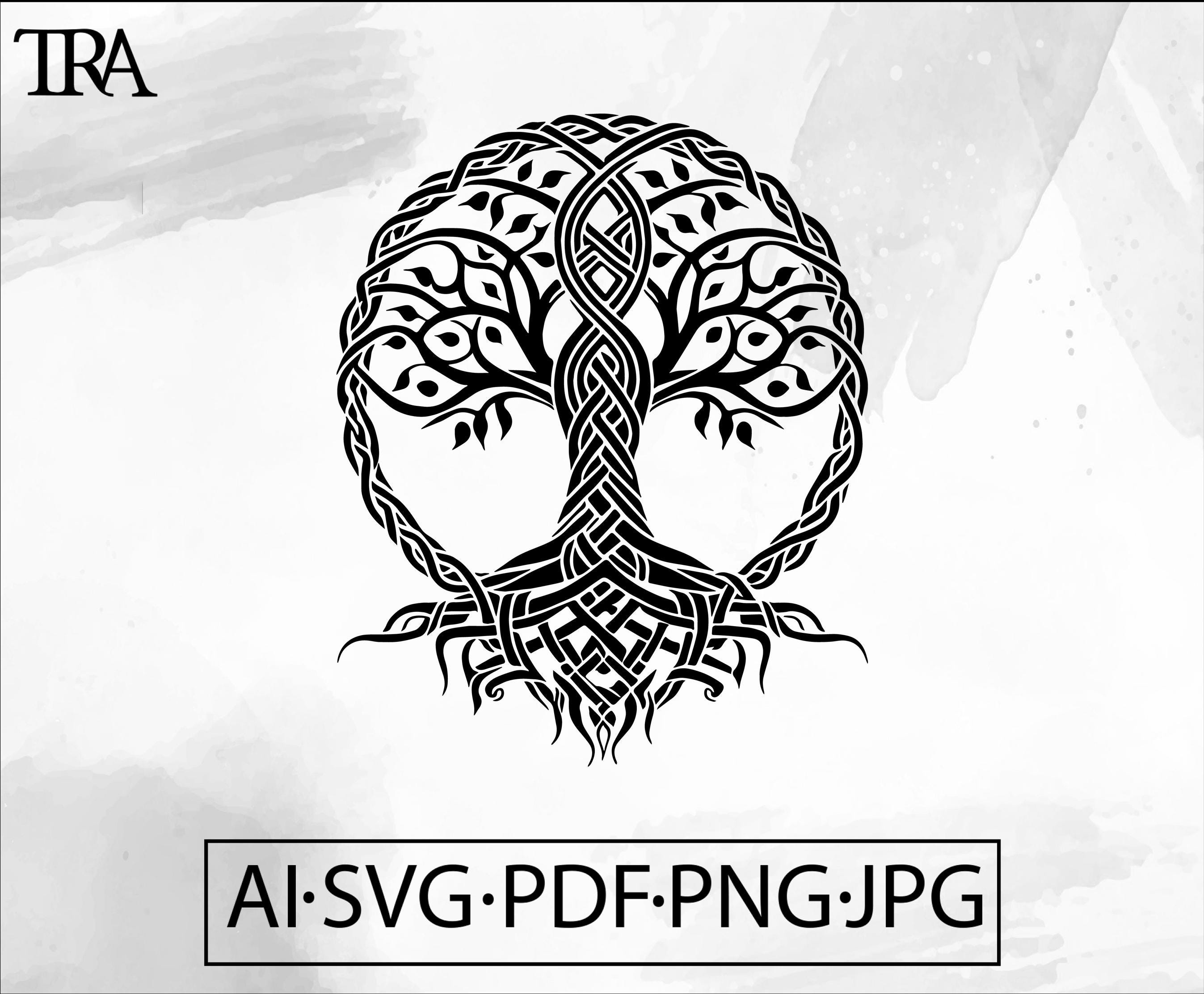 Yggdrasil Tree of Life SVG: Celtic, Wiccan, Celestial (digital