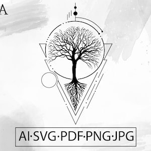Tree of life Geometric SVG yggdrasil mystical magic Celestial Celtic Wiccan witchy - Instant Digital Download file ai svg eps png pdf cricut