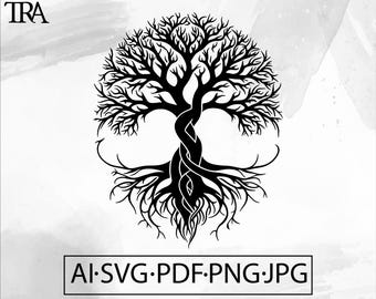 Tree of Life Vegvisir SVG: Celtic Yggdrasil Design (Digital Download)