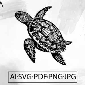 Sea Turtle SVG: Tribal Ocean Design (Digital Download)