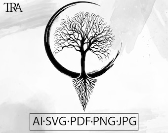 Yggdrasil Tree of Life SVG: Celtic Tattoo Design (Digital Download)