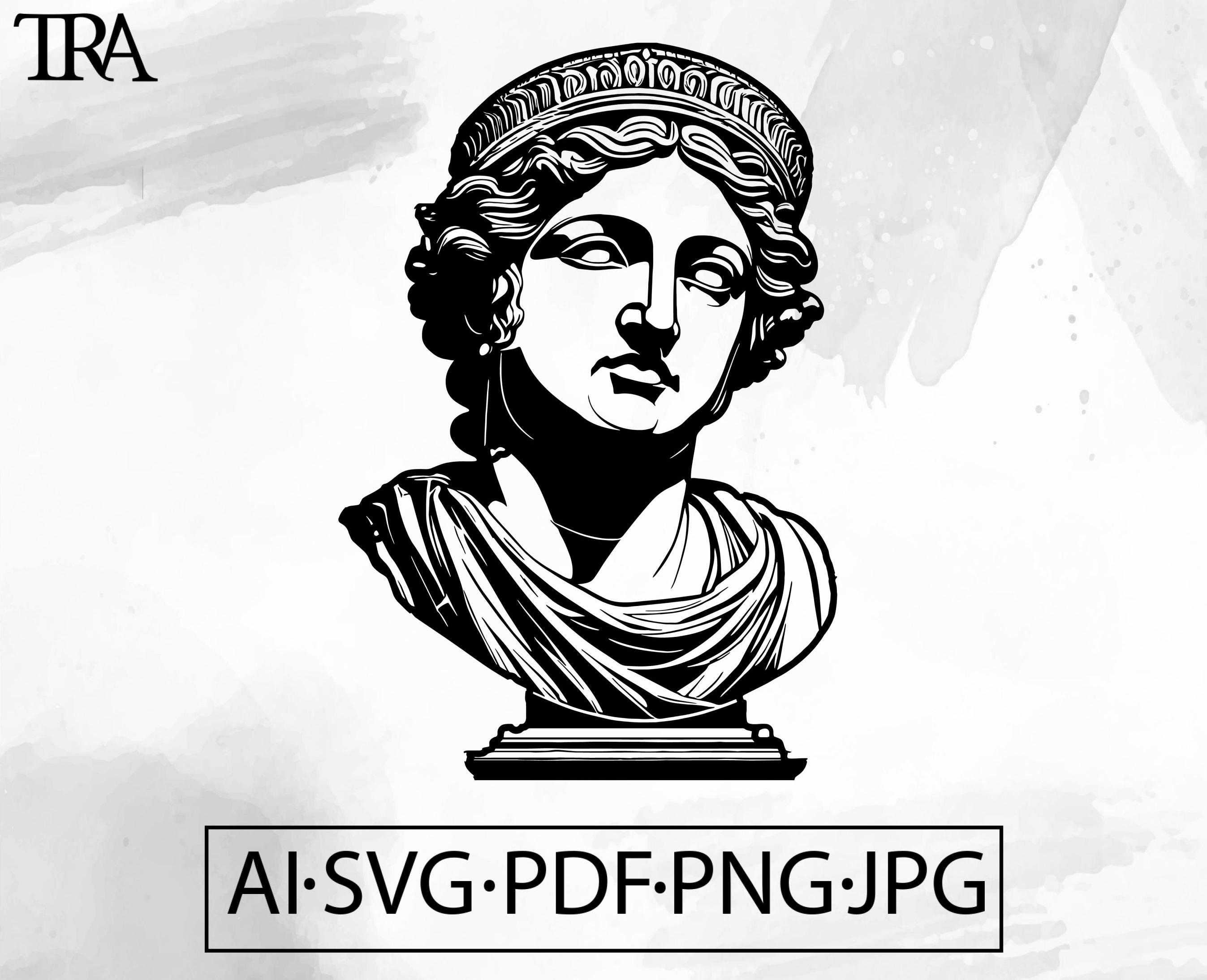 Statue SVG Ancient Sculpture  Greek Roman Mythology gothic statue flash tattoo t shirt - Instant Digital Download ai svg eps png pdf cricut