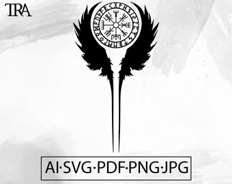 Celtic Vegvisir Valkyrie Wings: Viking Knotwork (Digital Download)