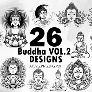 Buddha SVG Bundle VOL.2 Meditating Buddha Spiritual Yoga Buddhism boho Meditation - Instant Digital Download file ai svg jpg png pdf cricut