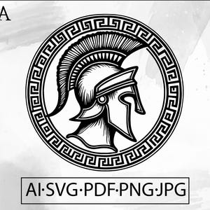 Spartan Gladiator Helmet SVG: Roman Warrior Design (Digital Download)