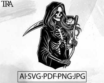 Liemannen skelett SVG: Goth tatueringsdesign (digital nedladdning