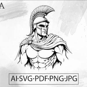 Spartan Warrior Gladiator Helmet SVG: Roman Knight Design (Digital Download)