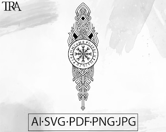 Viking Compass Vegvisir Art – Celtic Protection Symbol (Digital Download)