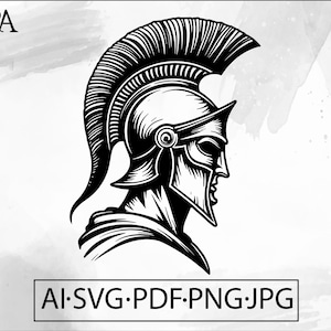 Spartan Warrior Helmet Vector Graphic (Digital Download)