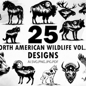 North American Animal Mountain SVG Bundle VOL.2 wild animal wilderness nature - Instant Digital Download  ZIP file ai svg png pdf cricut