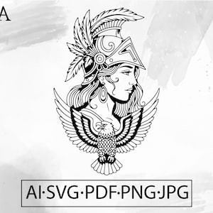 Valkyrie Traditional Tattoo SVG Viking Old school Tattoo nordic Norse Mythology retro - Instant Digital Download ai svg jpg png pdf cricut