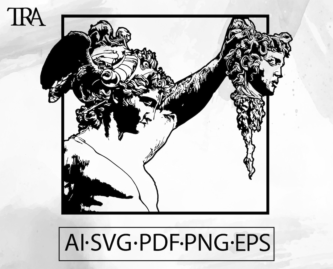 Perseus With Medusa Head SVG: Gothic Tattoo Design (digital Download) -  Etsy Norway, image size:1080x874