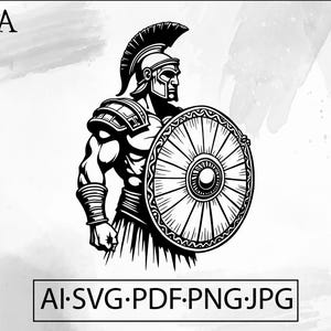 Spartan Warrior SVG: Roman Gladiator Design (Digital Download)