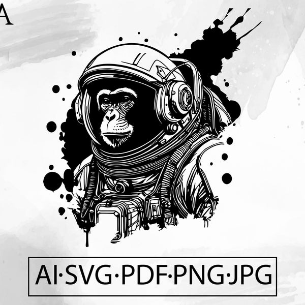 Astronaut Monkey SVG Celestial chimpanzee Galaxy Mystical UFO space Outerspace -Instant Digital Download file ai svg eps png pdf cricut