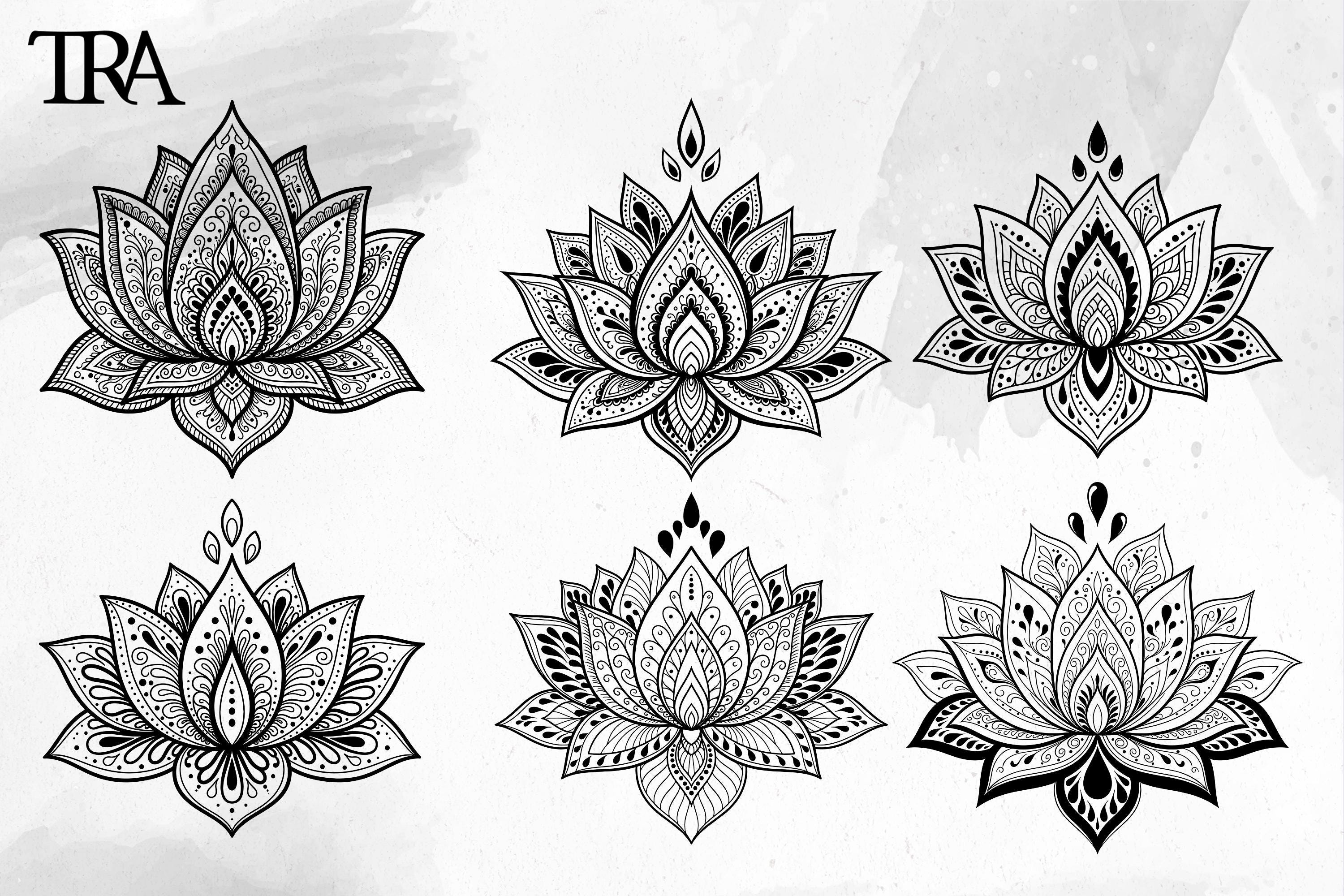 Lotus Flower Mandala SVG Bundle: Boho Zen Digital Art (ZIP File) - Etsy