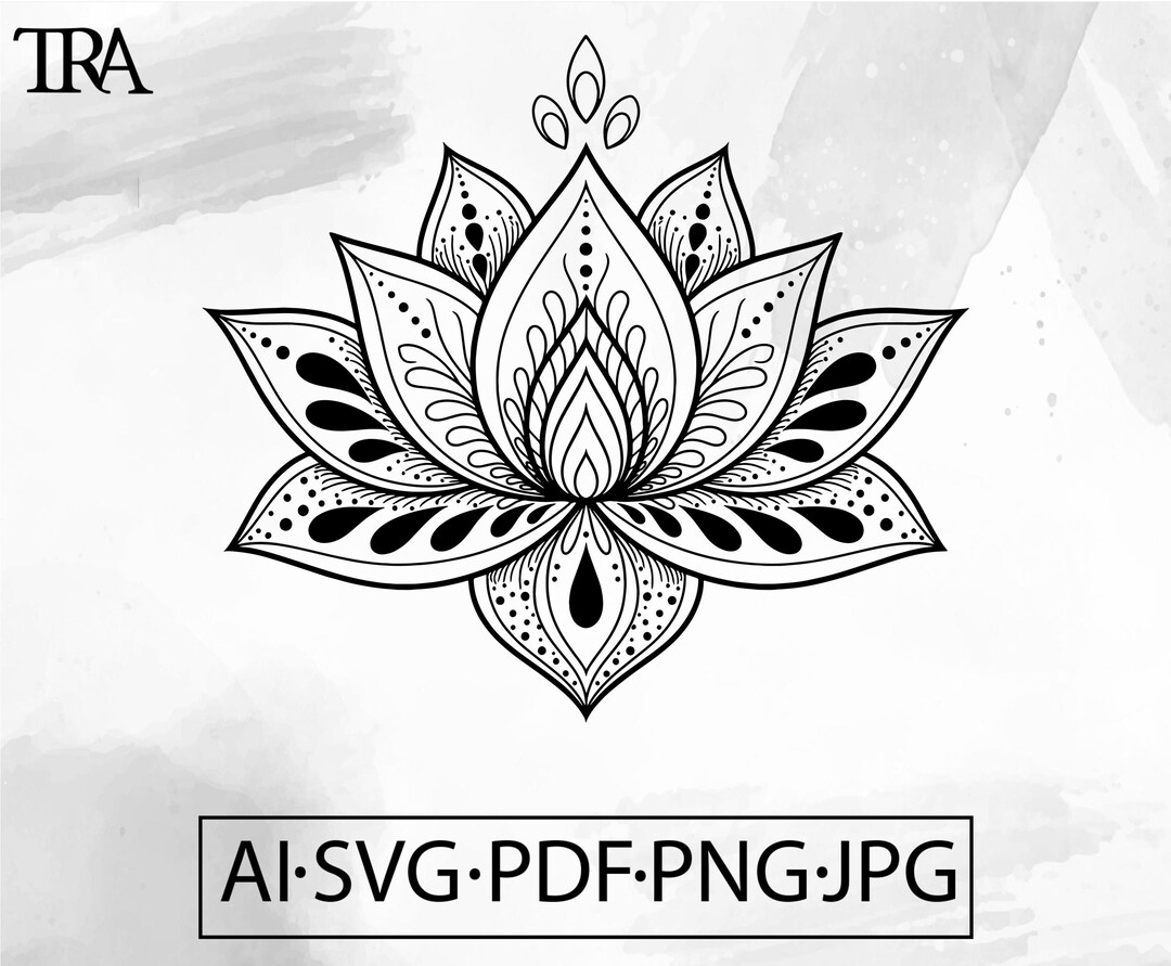 Mandala Lotus Flower SVG: Boho Yoga Wall Art (digital Download) - Etsy