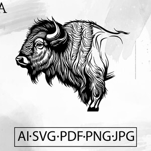 Buffalo Wilderness SVG Wildlife Bison boho Forest Western animal buffalo - Instant Digital Download cut file ai svg eps png pdf cricut