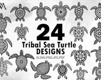 Tribal Sea Turtle SVG Bundle: Boho Hawaiian Designs (Digital Download)