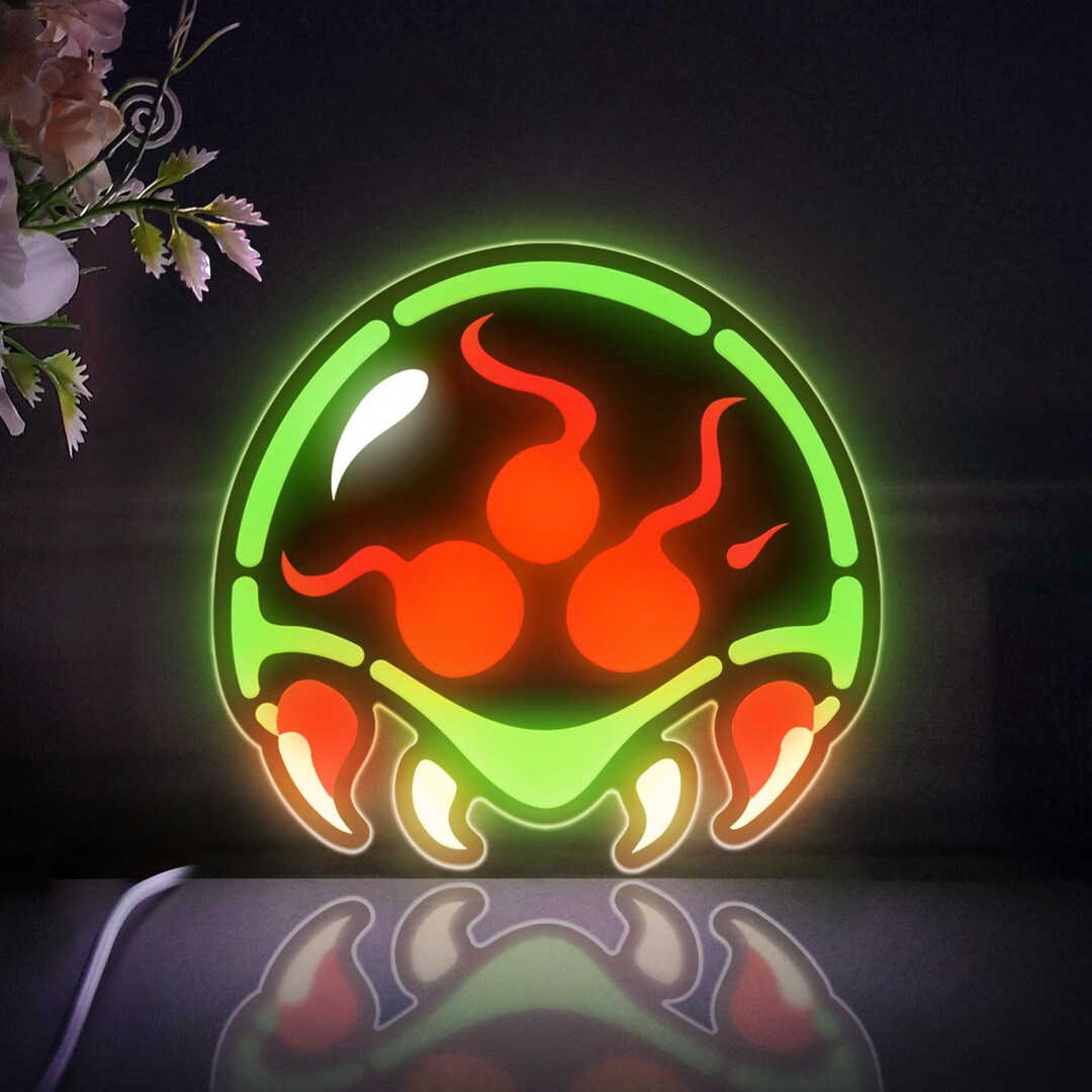 Metroid Larva LED Lightbox, Dimmable Metroid LED Light Sign, Metroid ...