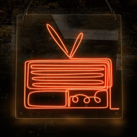 Old Radio Music Symbols of Vintage 90s Neon Sign Music Theme Etsy