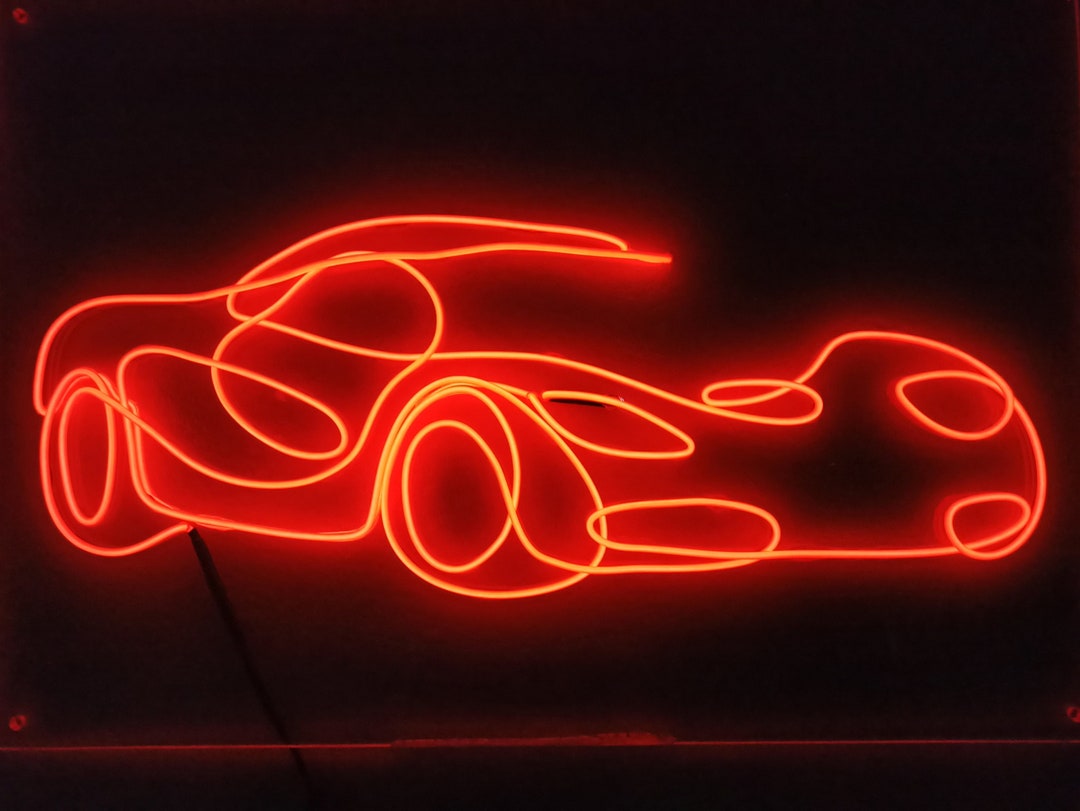 Sports Car Neon Sign, Garage El Wire Neon Light, Custom Car Neon Sign