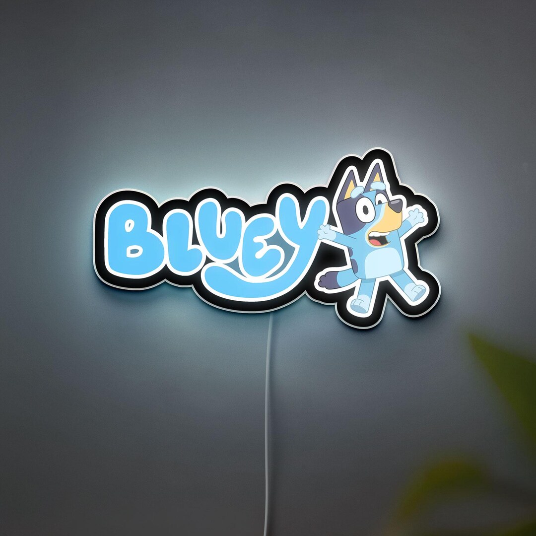 Bluey 3D Printed Sign Light, Bluey Cartoon Character LED Lamp, Creative ...