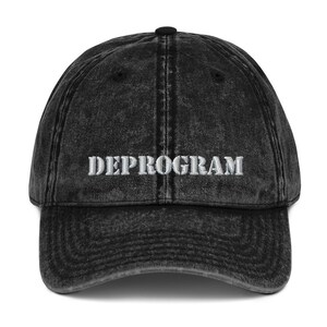 Deprogram Vintage Embroidered Cotton Baseball Cap