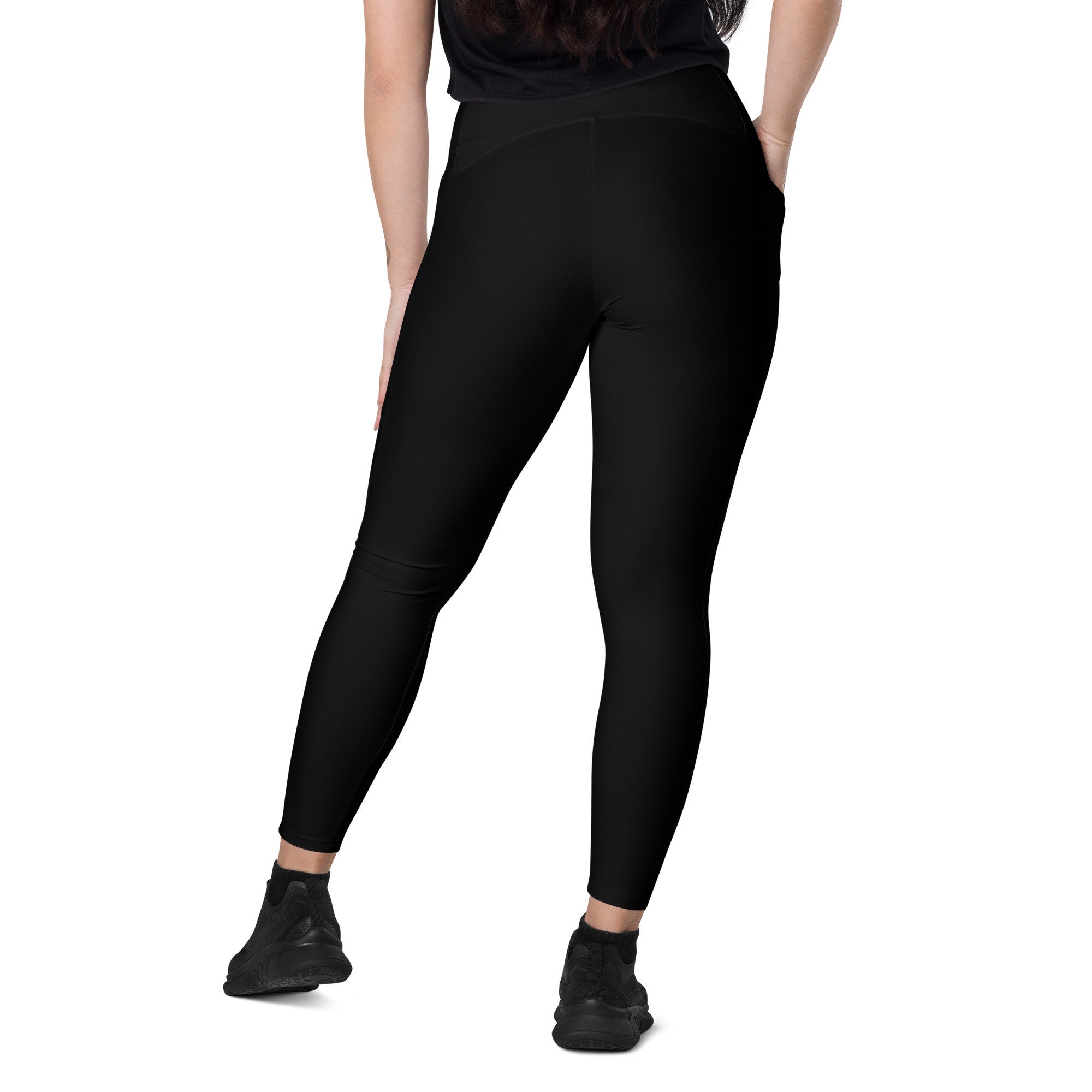 Compression High Waist Black Leggings With Pockets