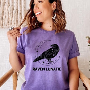 Raven Lunatic Moon, Mystical Raven, Mystical Moon, Raven Moon, Halloween Raven, Halloween Moon, Purple Raven