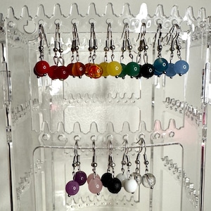 Handmade Reiki Infused Round Crystal Earrings, Dangle Earrings, Gifts, Genuine Crystals, Dangle Earrings, FREE GIFT With Each Purchase!