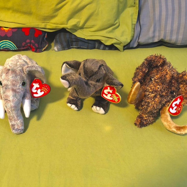 Elephant beanie babies TY-retired-you choose-brand new with tag