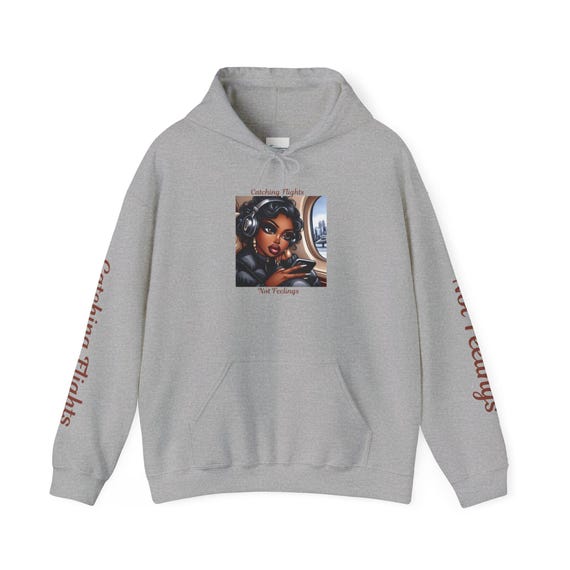 Unique Hoodie Apparel, Catching Flights Not Feelings Design - Wanderlust Pullover, Traveling Jumper, Adventure Await, Explore