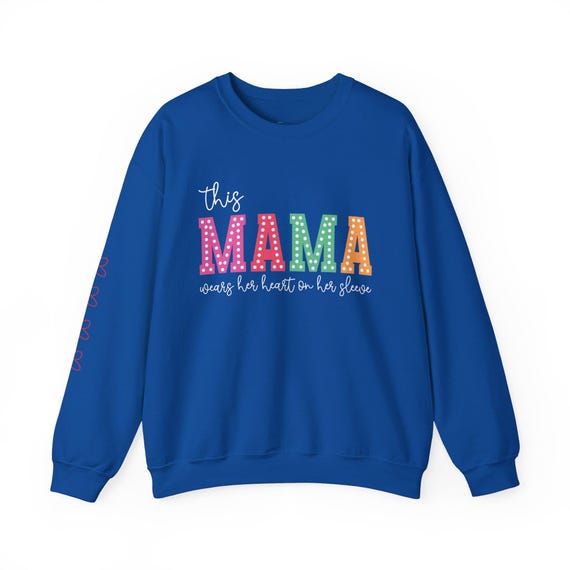 Mama Heart Sweatshirt, Mother's Day Jumper, Mom Life Crewneck, Parenting Pullover, Family Love Sweater