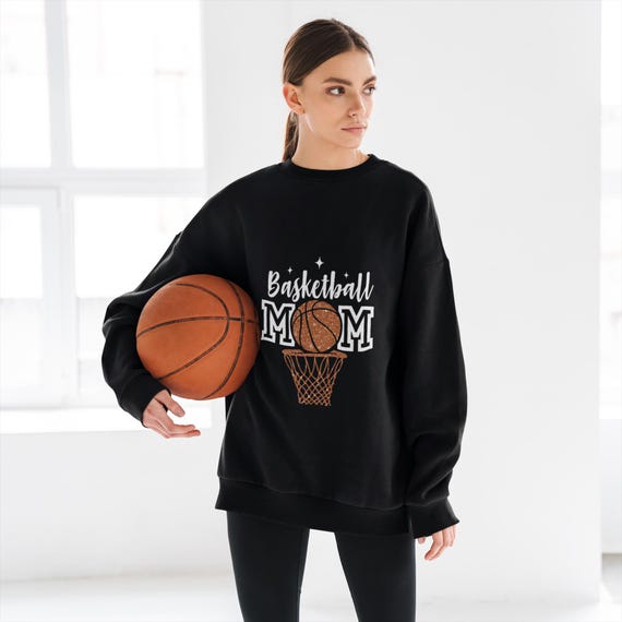Basketball Mom Sweatshirt, Sports Fan Sweatshirt, Hoop & Net Design, Athletic Apparel